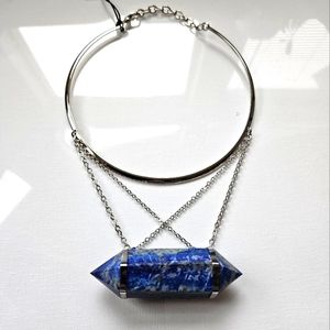 Elle Loise Lapis Silver Choker Necklace NWT!